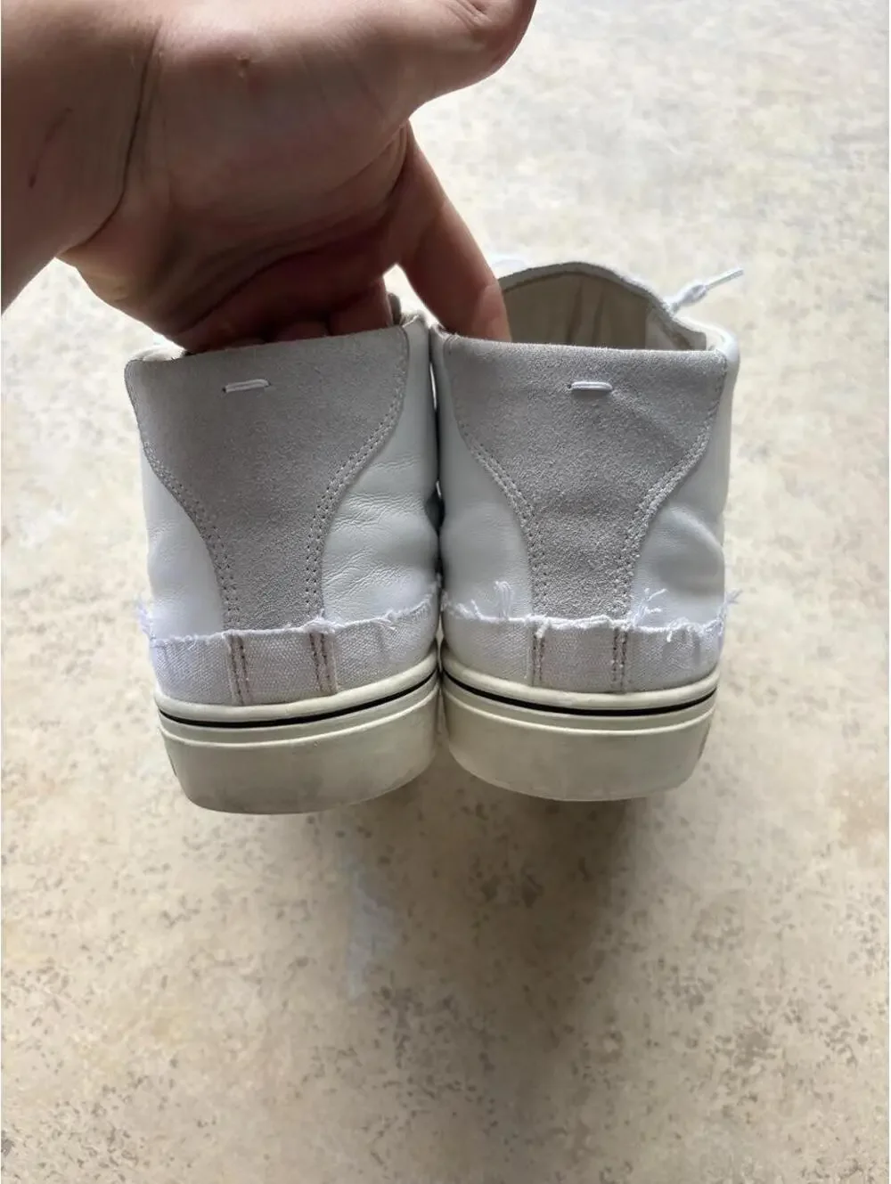 Maison Margiela Men's White and Cream Trainer